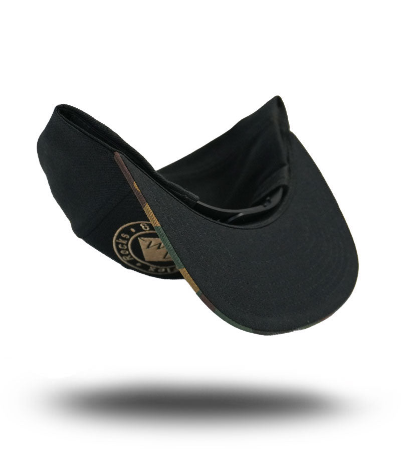 My Favorite Flat Bill Snapback - Black / Camo image 2