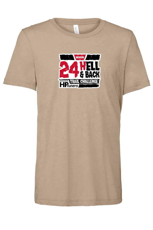 24 Hell & Back - Official T-Shirt 2025 (Tan) – Flex, Rocks & Rollovers