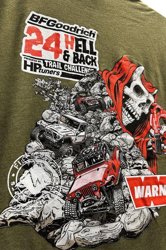 WARN x 24 Hell & Back - Final Edition T-Shirt 2023 (Army Green) image 4