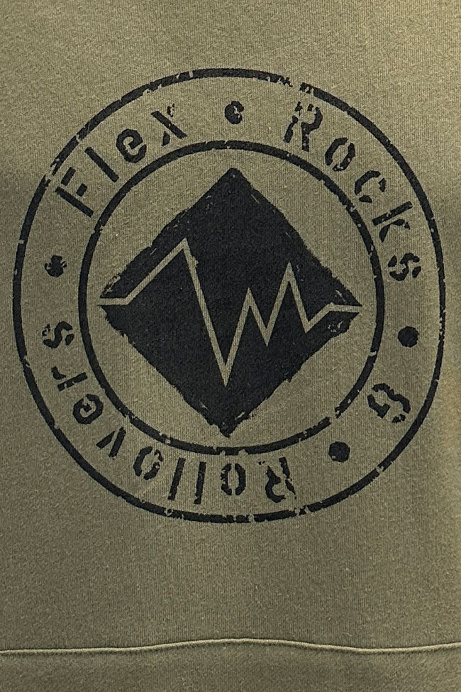 Flex, Rocks & Rollovers - Your New Favorite Hoodie - Army Green / Black image 1