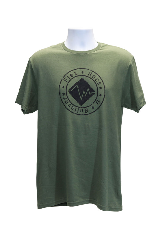 Flex, Rocks & Rollovers - Logo Shirt - Army Green / Black image 0
